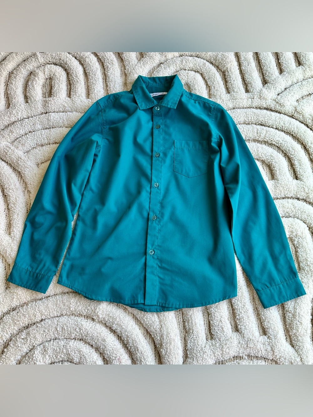 Boys Dress Shirt - Teal or Peacock | Size 10